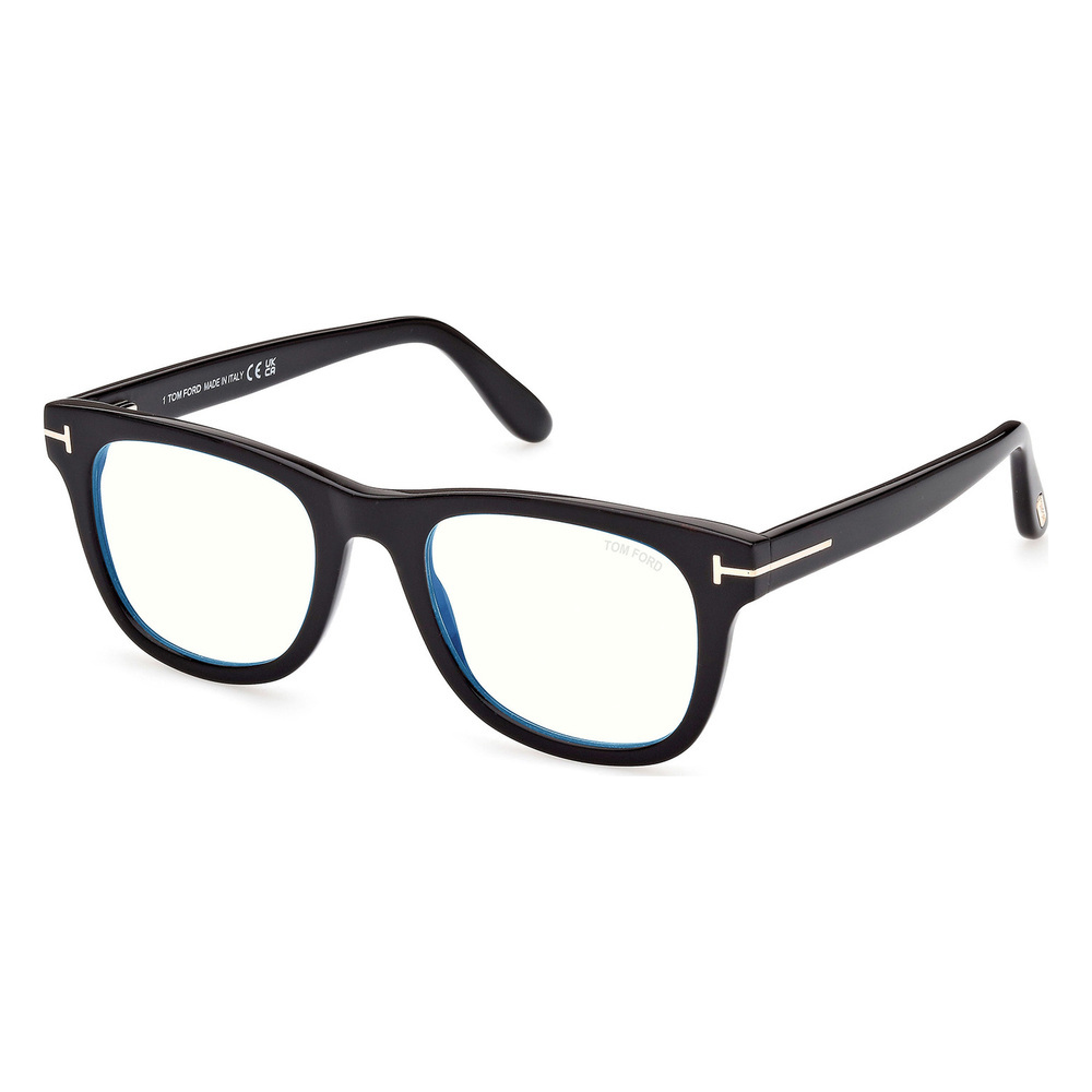 Tom Ford FT5820 Eyeglasses Shiny Black Blue Acetate Square